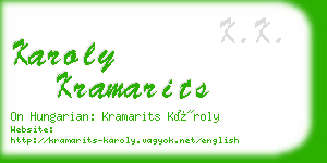 karoly kramarits business card